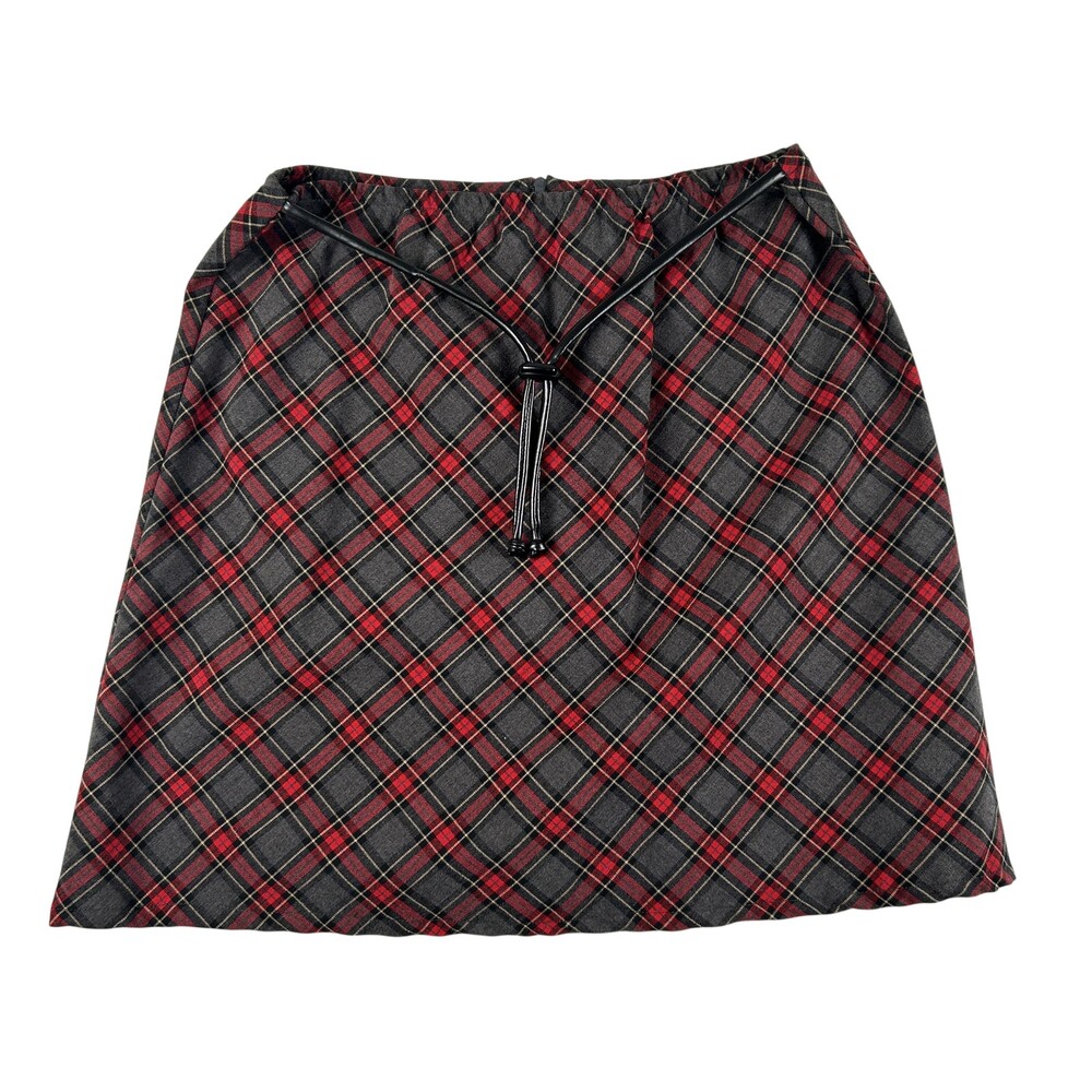 Vintage No Boundaries Skirt Juniors 9 Plaid A-Line Knee Length Strap Preppy Y2K